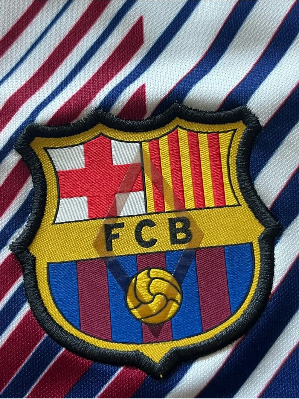 Nike Kids' Maroon, Blue & White FC Barcelona Stripe Jersey with Sponsor Logo
